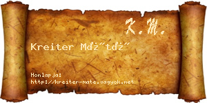 Kreiter Máté névjegykártya