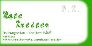 mate kreiter business card
